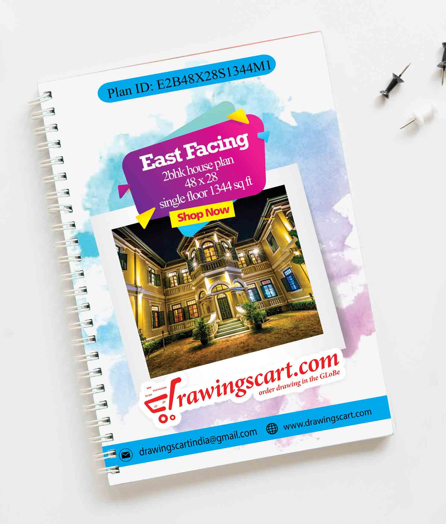 48x28 East Facing 2BHK House Plan - Single Floor,1344 sq ft 