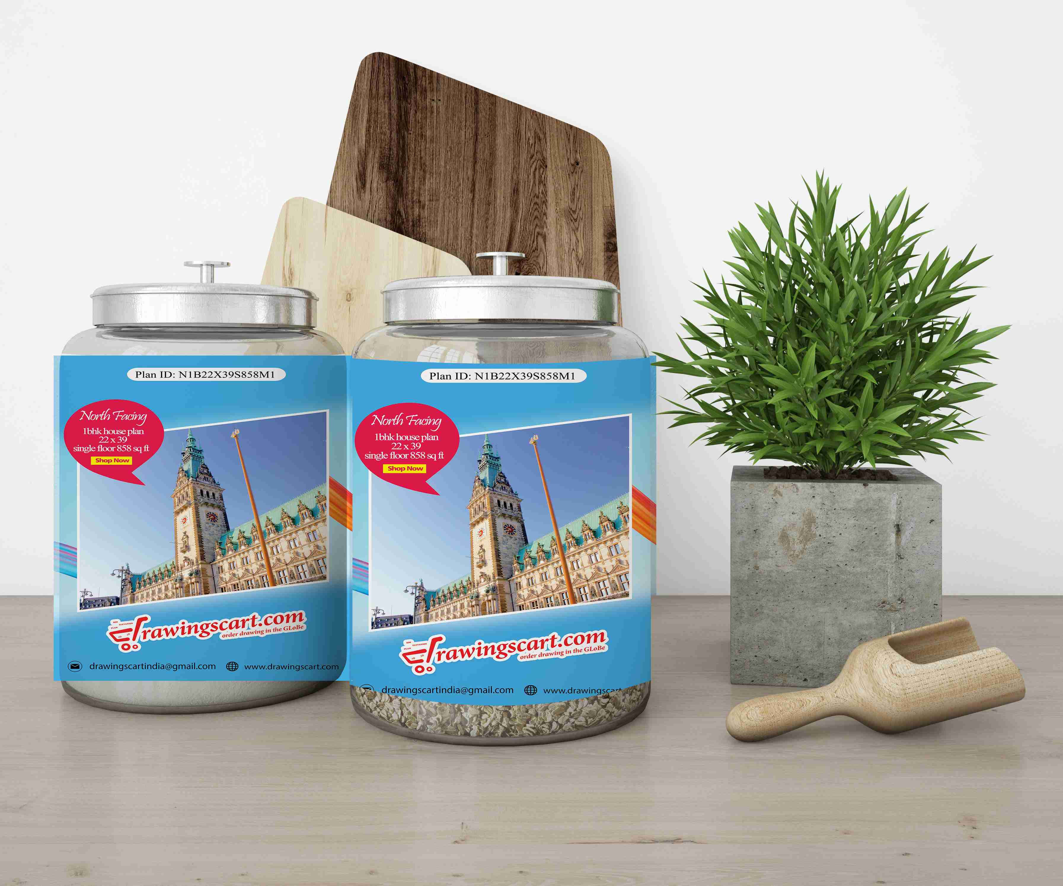 22x39  North Facing 1BHK House Plan | 858 sq. ft- Single Floor 