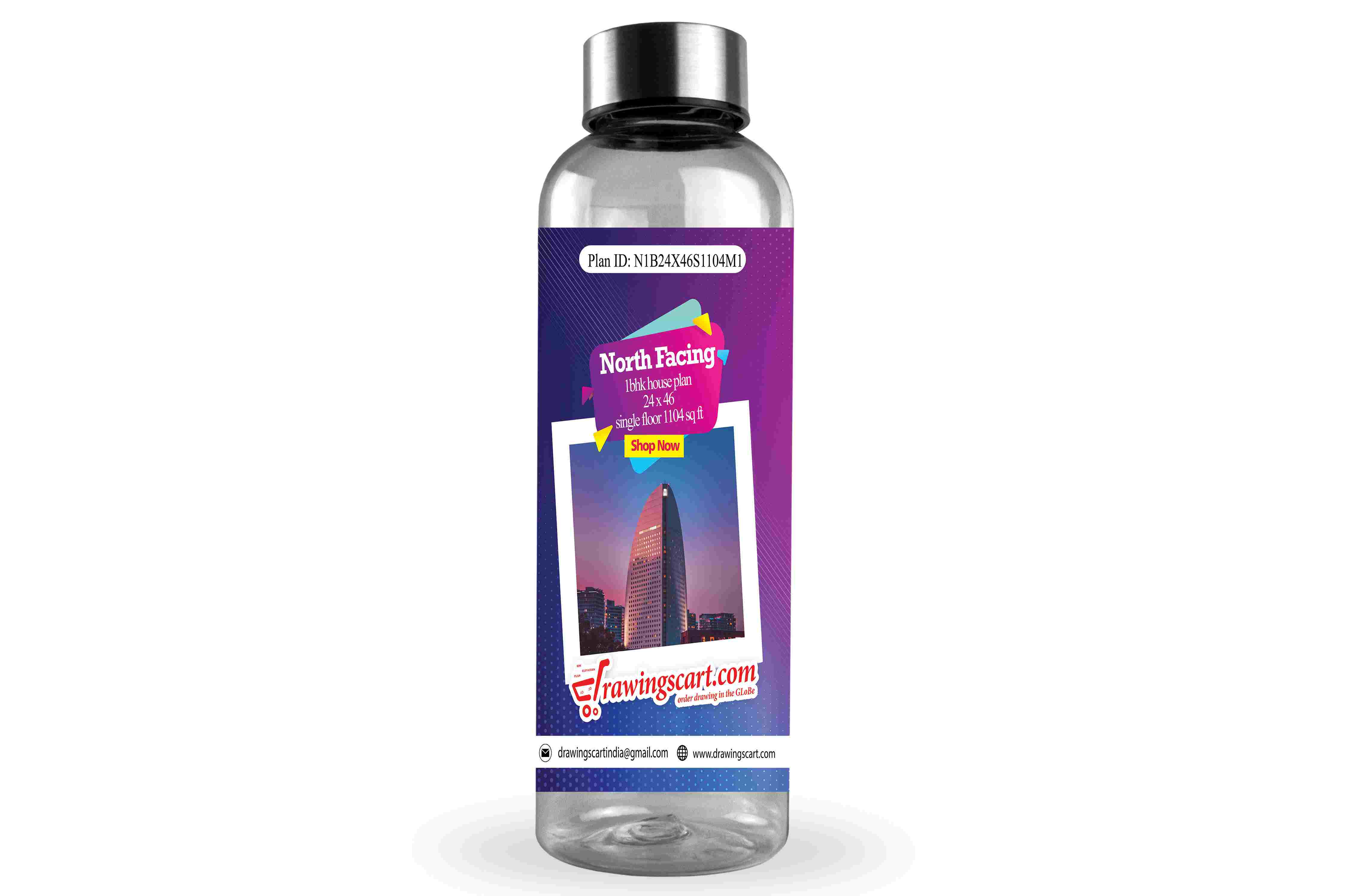 24x46 North Facing  1BHK House Plan1104 sq. ft  - Single Floor |  Spacious Master Bedroom 