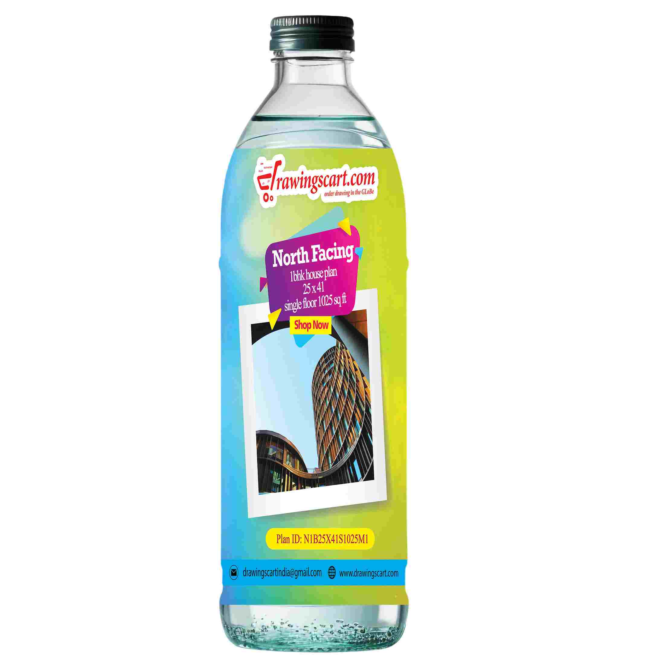 25x41 North Facing 1BHK House Plan 1025 sq. ft - Single Floor | with Dining Hall 