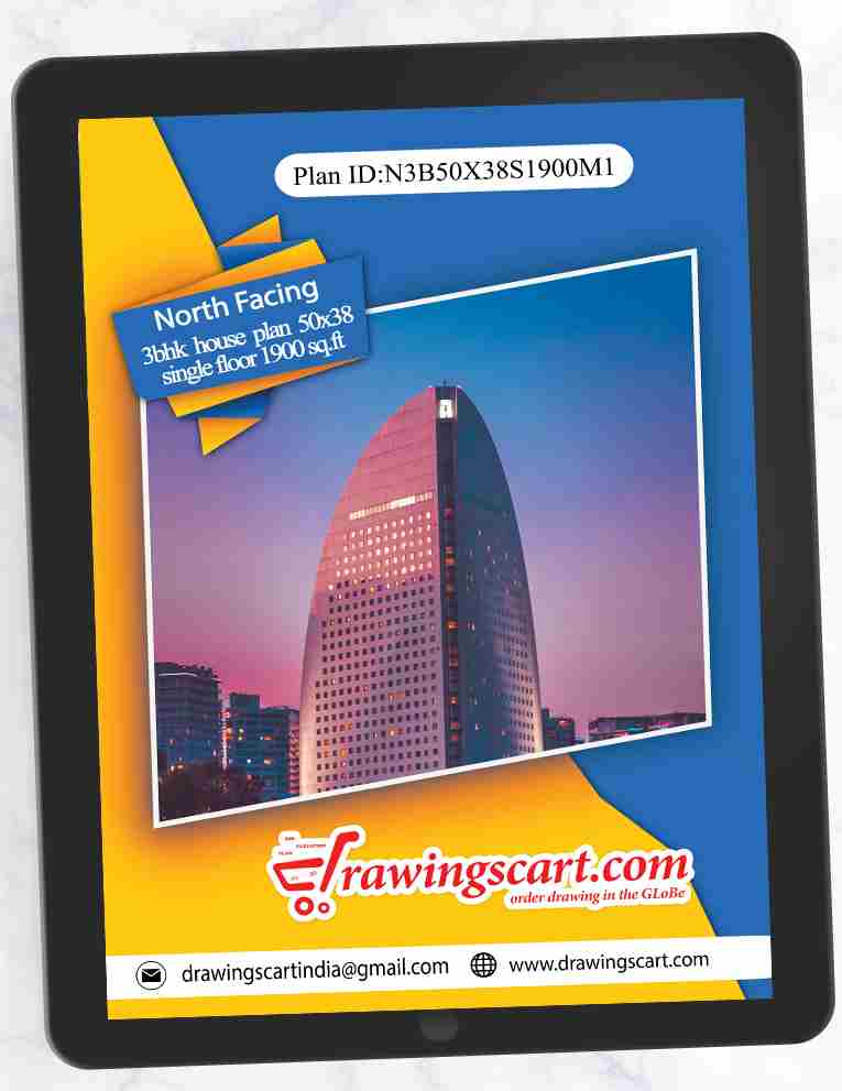 1900 sq. ft North Facing 3BHK House Bangalore Vastu Design Plan in Single Floor (50x38) - Perfect Home for Your Family