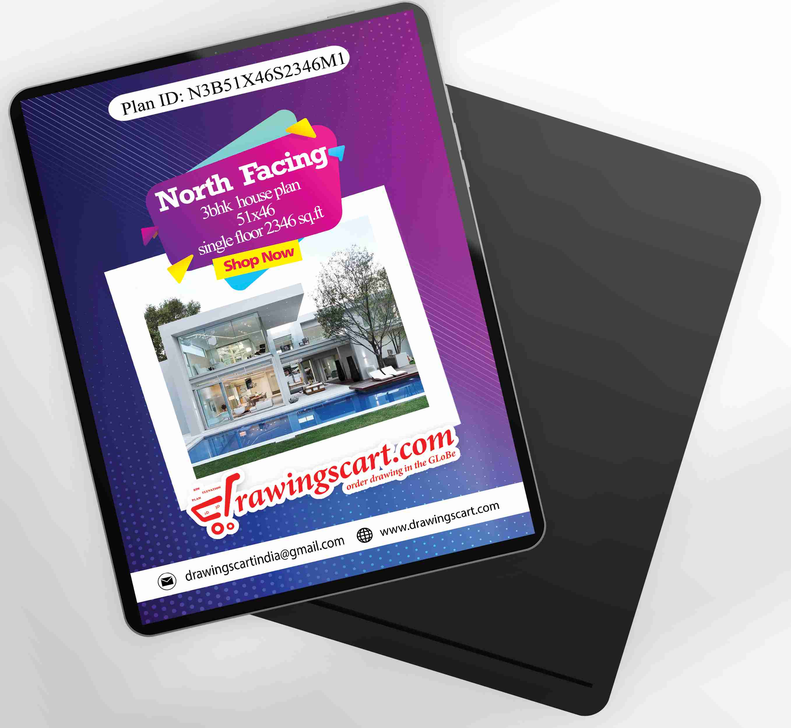 Spacious 1887 Sq. Ft. North Facing 3BHK Kerala Vastu House Plan | 51x46 Single Floor 