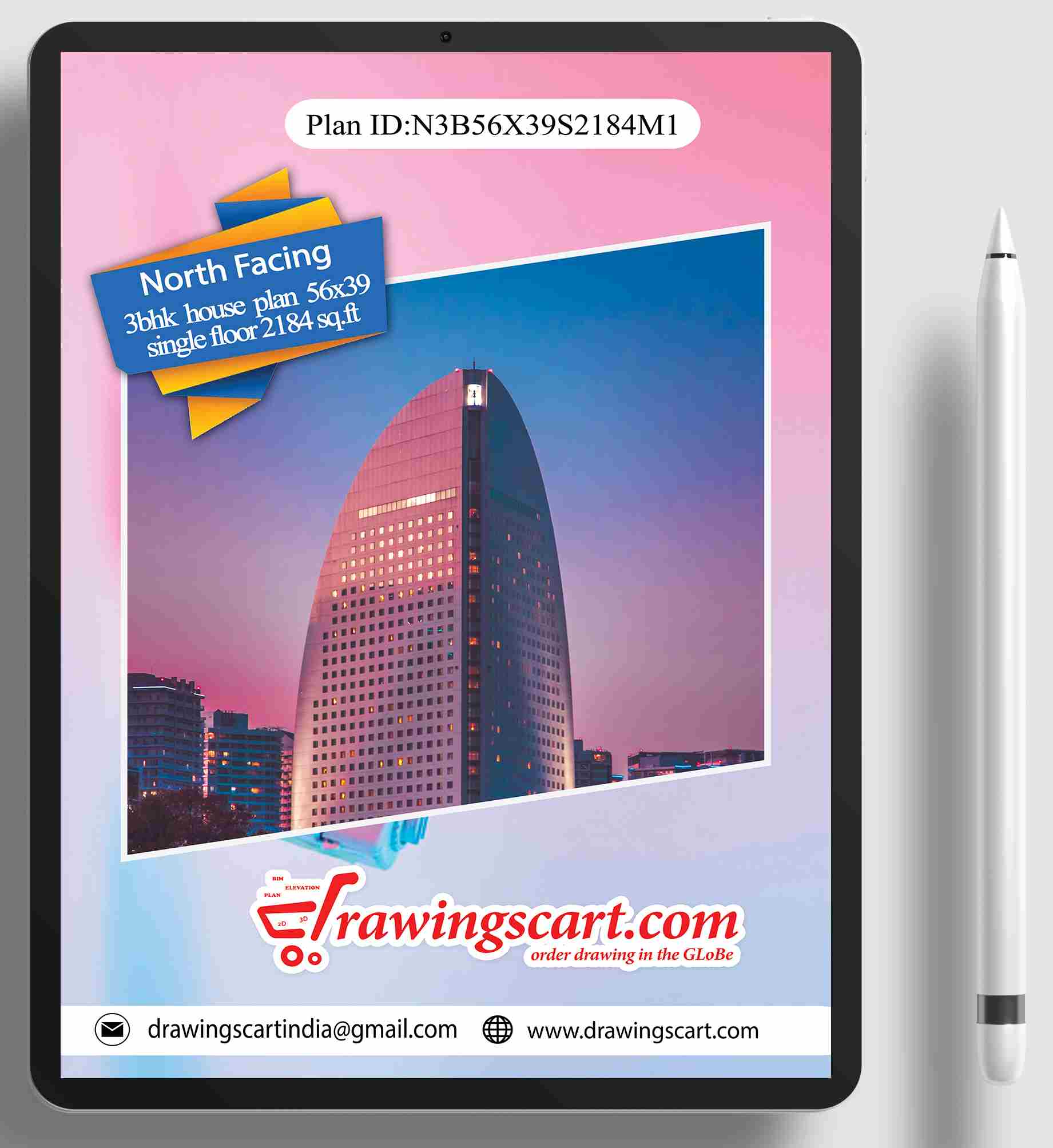 Spacious 3BHK North-Facing House Plan | 2184 Sq. Ft. 