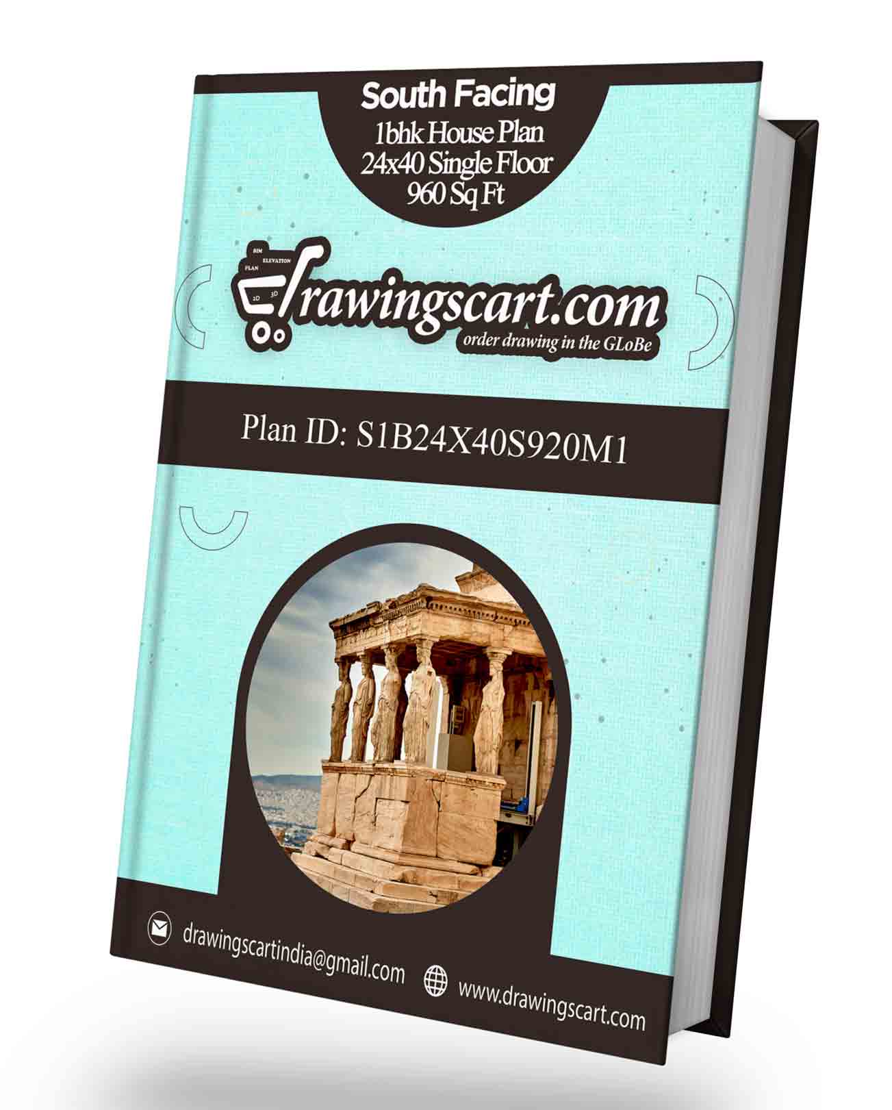 24x40 | South Facing 1 BHK House Plan 960 Sq. Ft with Dining Hall - Single Floor 