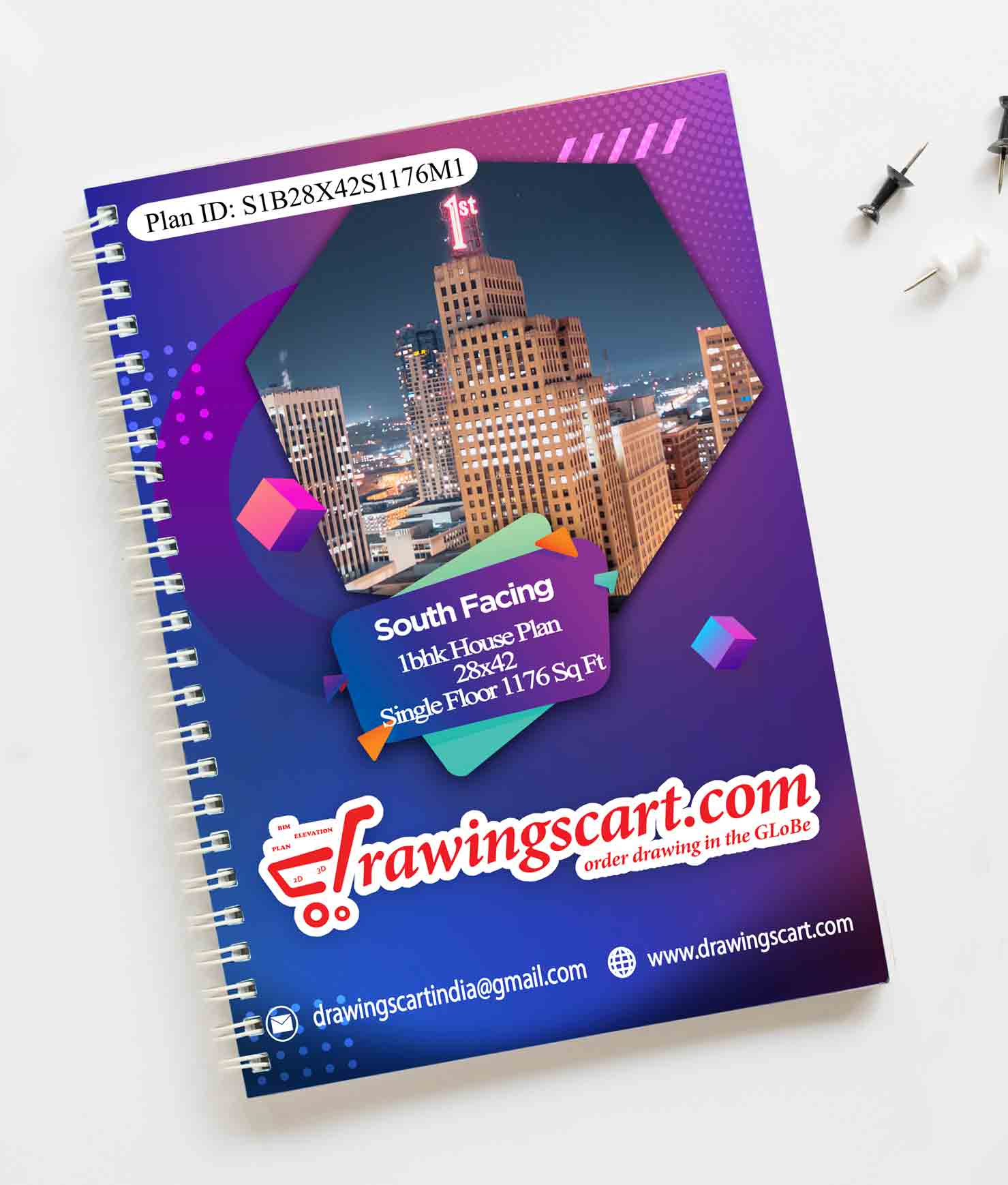 28x42 | South Facing 1 BHK House Plan 1176 Sq. Ft - Single Floor   with Dinning Hall 