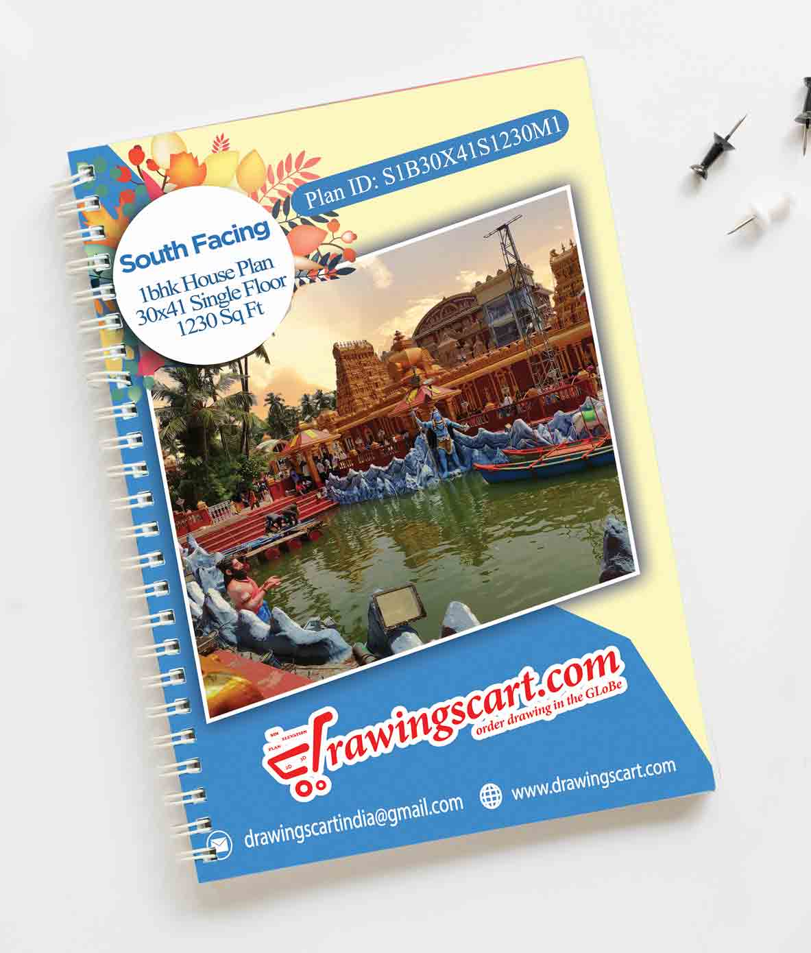 30x41 |  South Facing 1 BHK House Plan 1230 Sq. Ft  - Single Floor 