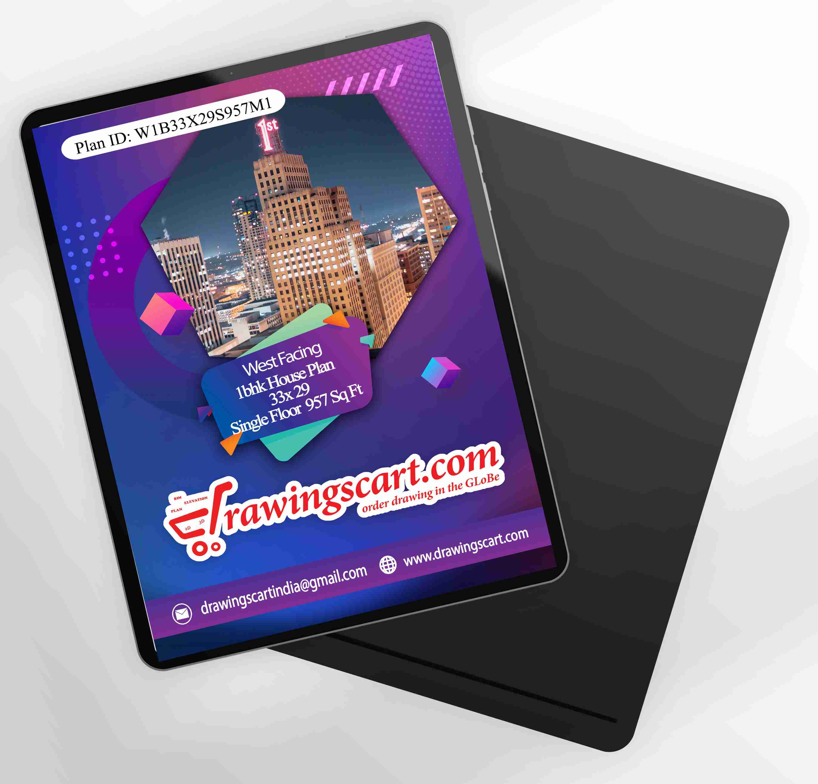 33x29 |West Facing 1BHK Simple House Plan| 957 Sq. Ft - Single Floor   with Living Hall 